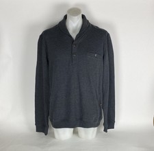 NWT Ted Baker LS HALF PLACKET SWEATSHIRT MENS SIZE 7 Charcoal
