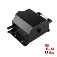 Coolant Overflow Tank, Aluminum Coolant Reservoir Tank, 1L Black Radiator