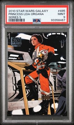 2010 STAR WARS GALAXY SER 5 #495 PRINCESS LEIA ORGANA PSA 9
