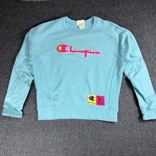 Champion Reverse Weave Sweatshirt Women s Small Blue Crew Neck Reverse Weave