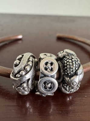 Trollbeads Jugend Button Paradise Birds Retired Bead Lot Authentic Silver 925
