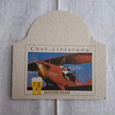 Bierdeckel alter Kapuziner Weizen - Chef Lieferung  Kulmbacher Doppeldecker