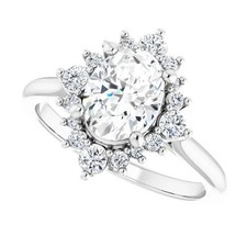 Lab-Created 2.60 Ct Oval Cut VVS1 Diamond Engagement Ring 14K White Gold Finish