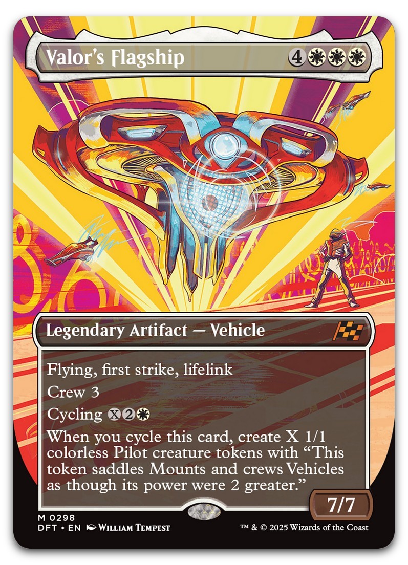 Valor's Flagship (Borderless) #298 (NM) Aetherdrift DFT Magic MTG