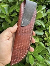 Hand Crafted 8”Fixed blade Leather Knife Sheath / Scout Holster / vertical Knife