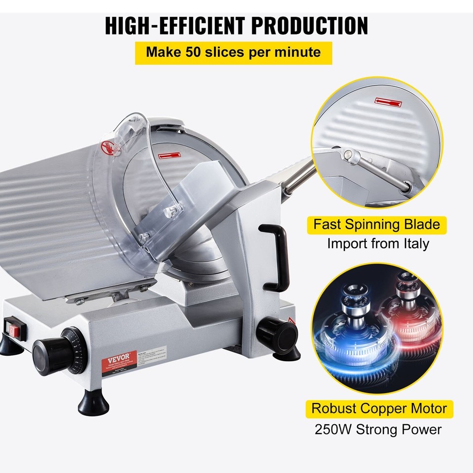 VEVOR Commercial Meat Slicer, 320W Electric Deli Food Slicer, 12 inch