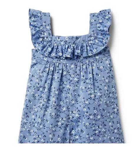 NWT Janie and Jack Floral Ruffle Jumpsuit Siz 6 years - Picture 2 of 4
