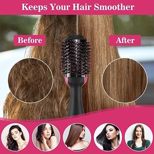 4 in 1 Hot Air Brush Styler Hair Dryer Curling Comb Blow Volumizer Straightener - Picture 10 of 11