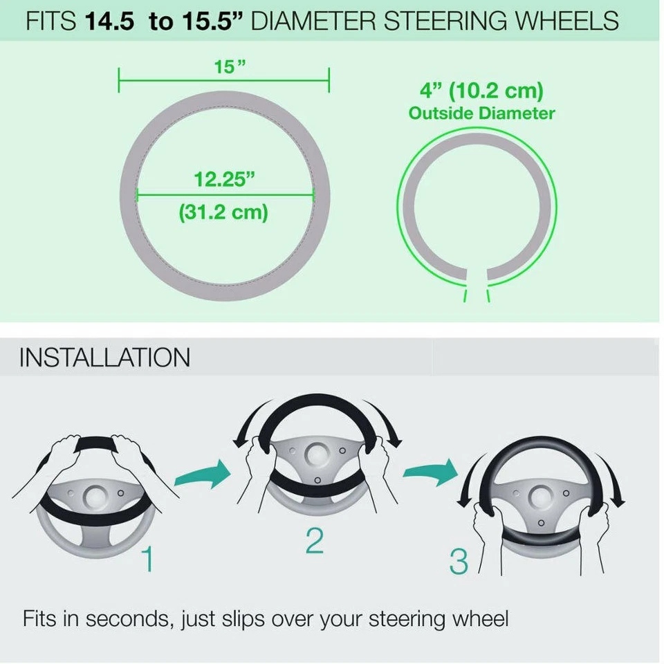 NEW LOS ANGELES RAMS CAR Mesh Grip STEERING WHEEL COVER & PLASTIC CHROME DECAL - Image 4 of 4