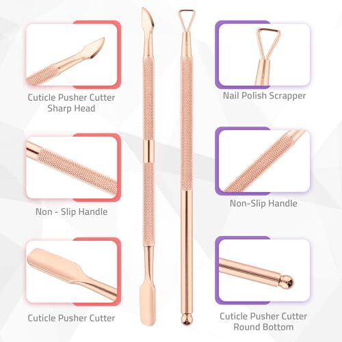 Cuticle Trimmer with Pusher, Nail Trimmer Set, Professional Manicure & Pedicure 