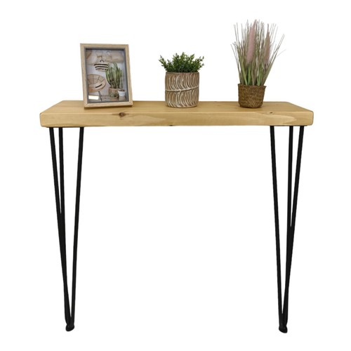 Rustic Console Table Radiator 145mm Hairpin 3R 860mm Light Oak - Picture 40 of 95