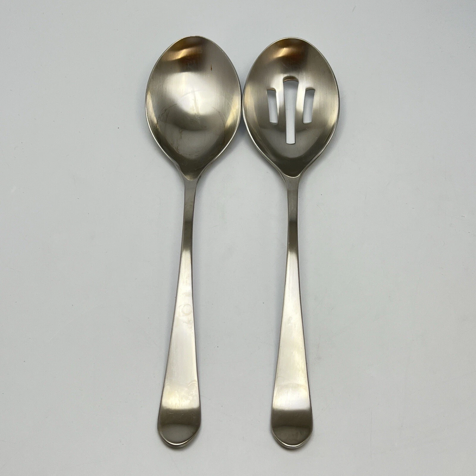 Gourmet Settings Stainless Mile High Serving Spoon Set Flatware 2Pc Set