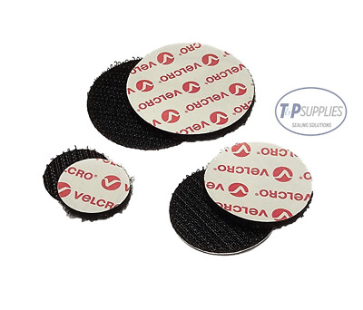 Selbstklebende Rückseite Klettverschluss Haken und Schlaufe Disc Scheiben Pad Pads x4 schwarz Wählen Sie Ihre eigene Größe