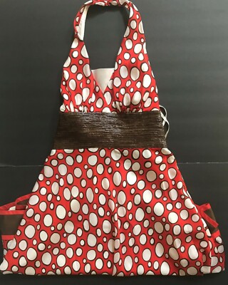 brown polka dot dress halter neck Zapakasa Women Brown Chiffon Polka Dots Dress Halter Neck A-Line Party Dress