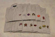 NWT Mens NCAA J.America Gray/White Plaid Dress Shirt Multiple Teams and Sizes!