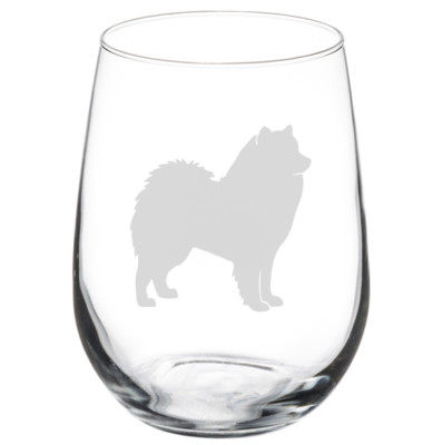 Samoyed Dog Stemmed / Stemless Wine Glass