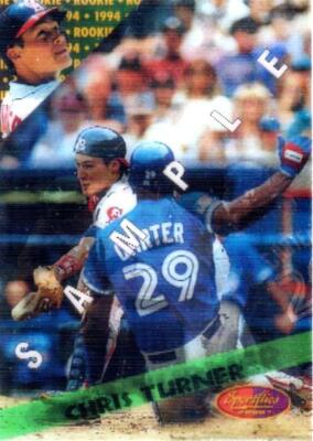 SPORTFLICS 2000 MLB BASEBALL '94 ROOKIE 3D MOTION PROMO CARD - CHRIS TURNER #65