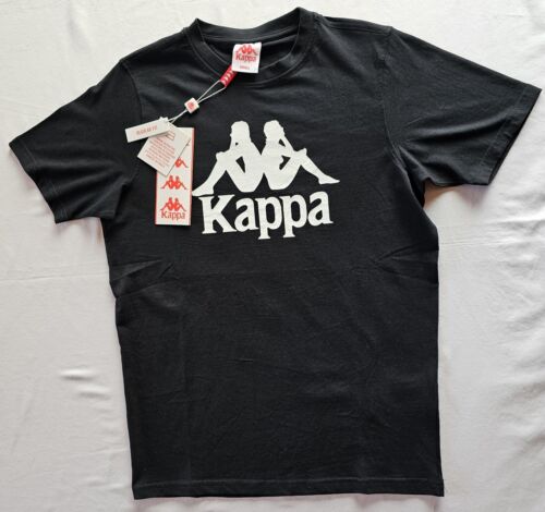 Nueva Camiseta Kappa Black Jet - Blanca Mangas Cortas Gráfica Para Hombre Pequeña Calce Regular - Imagen 1 de 6