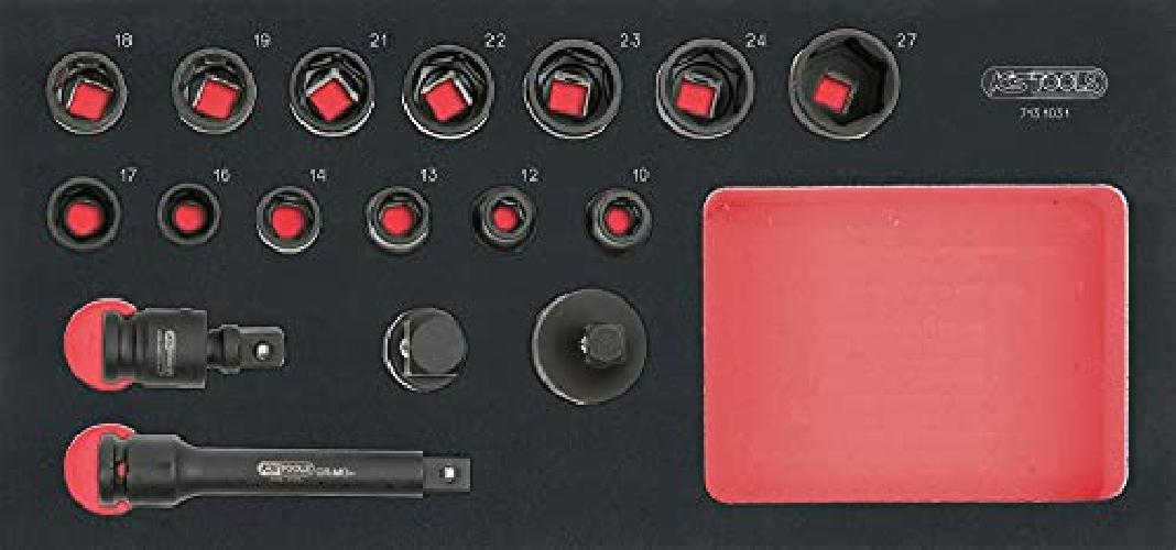 KS Tools 713.1031 modulo di 17 Bussole A Impatto 1/2 