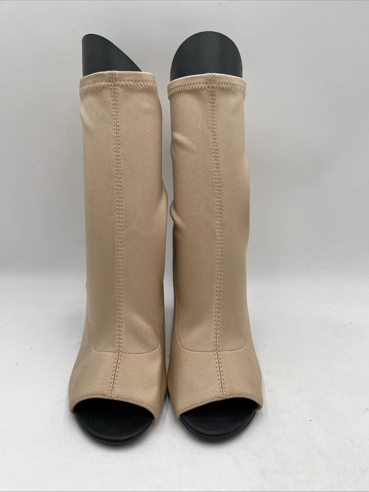 Women’s Call It Spring Peep Toe Ankle Boots Beige Size 7.5 - Image 2 of 4