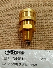GENERAL PUMP D10002 1/4" QC X 1/4" NPT MALE BRASS PLUG, STENS 758-595