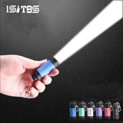 LED Mini Flashlight Key Chain Portable Torch Outdoors Waterproof Built-inBattery