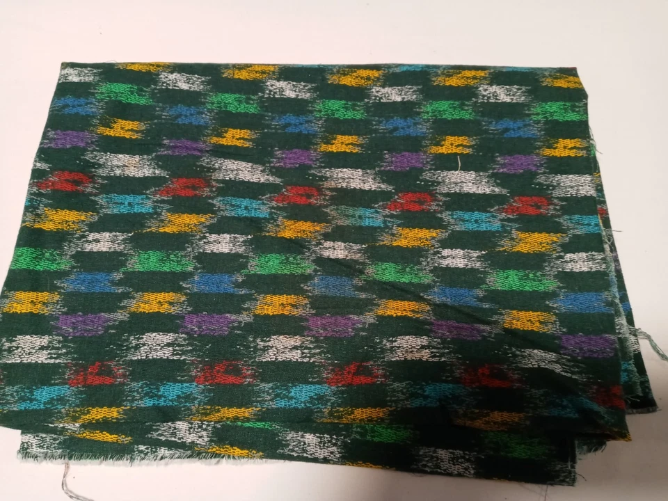 1.5 yards Multicolor Fabric 38" x 53" Geometric Lightweight Denim *read - Image 4 of 4