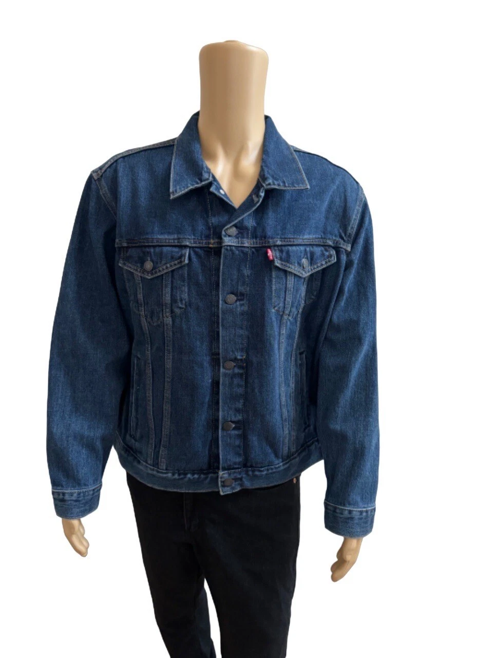 LEVI'S Levi Levis Strauss Mens Tucker Jacket Medium Blue Rinse Denim XL $89.50