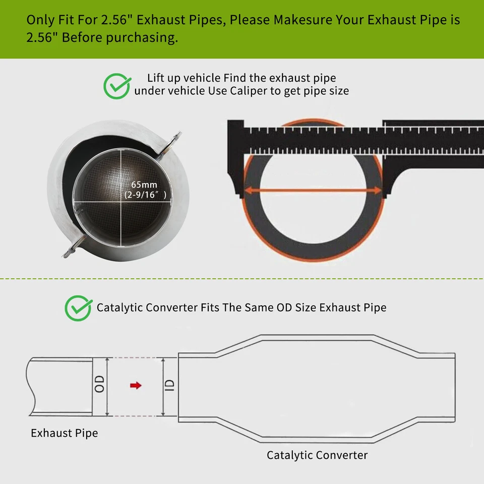 2.5英寸进口/插座催化转换器带隔热罩适用于吉姆西索诺玛1991-2004 — 第 4/4 张图片