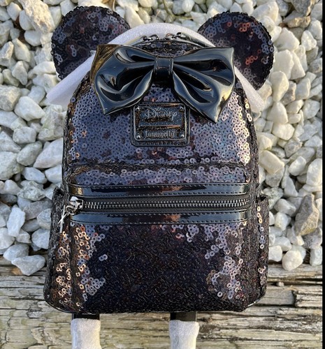 Black Sequin Minnie Mini Backpack 