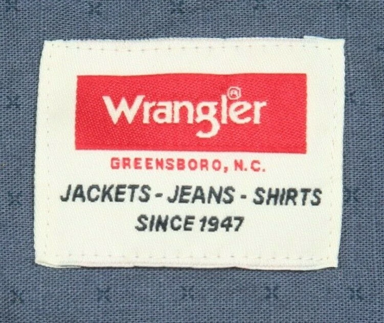 Camisa de vestir Wrangler bolsillo botón delantero algodón Top 2XL para hombre hombre azul XXL 1-43 Foto 4 de 4