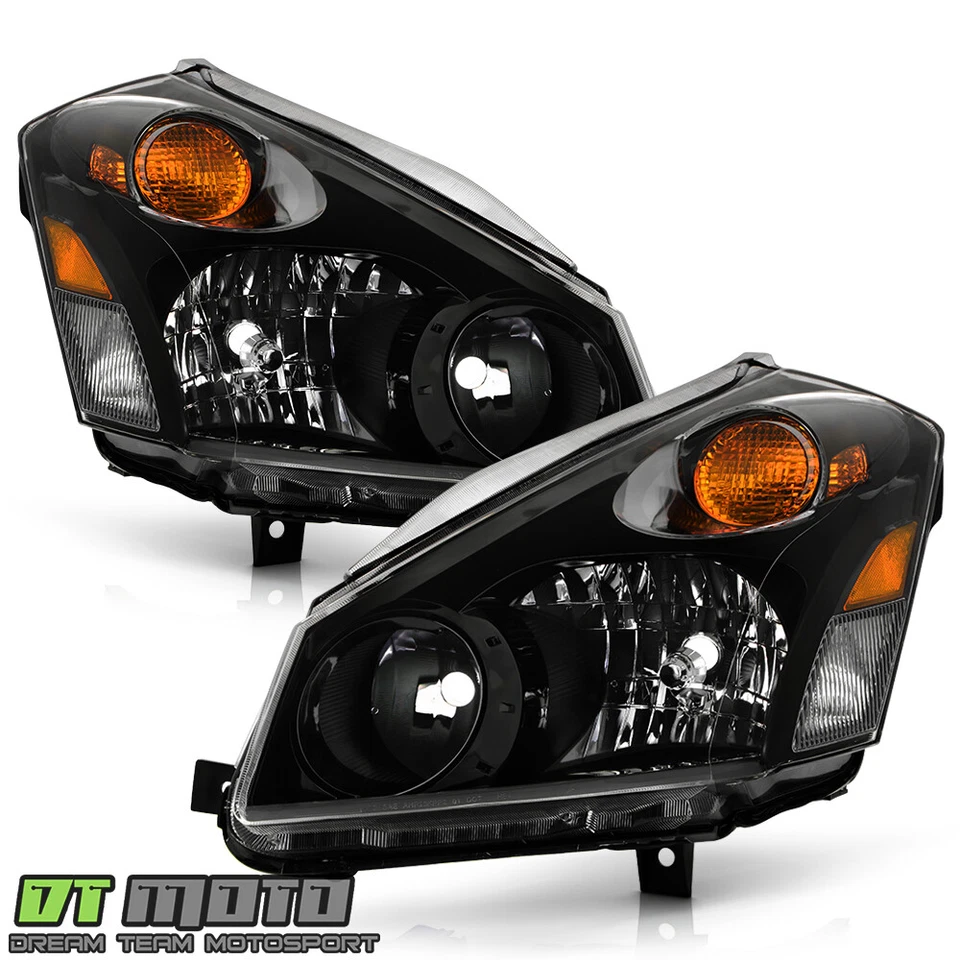 Replacement Headlamps Black For 2004-2009 Quest Van Headlights 04-09 Left+Right - Imagem 2 de 4