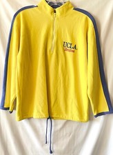 VINTAGE UCLA SWEATSHIRT, HENLEY 1/3 ZIP PULLOVER, 38" CHEST, BOTTOM DRAWSTRING