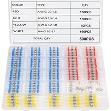 500Pcs Heat Shrink Butt Wire Connectors Terminals Solder Seal Sleeve Waterproof