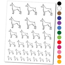 Courageous Doberman Pinscher Pet Dog Temporary Tattoo Water Resistant Set