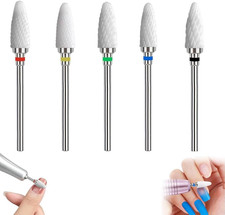 Kit Professionale 5 Pezzi Punta per Unghie in Ceramica, Lime per Acrilico E Gel,