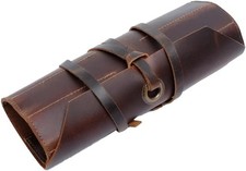 Leather Tool Roll Up Pouch 10 Slots Leather Tool Wrench Roll/Chisel Bag Portable