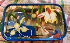 Tory Burch Clear Plastic Multicolor Flower Zipper Closure Cosmetic Pouch — photo 6