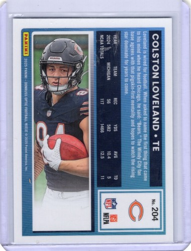 Colston Loveland [Gold RPS Autograph] #204 2025 Panini Donruss Optic card