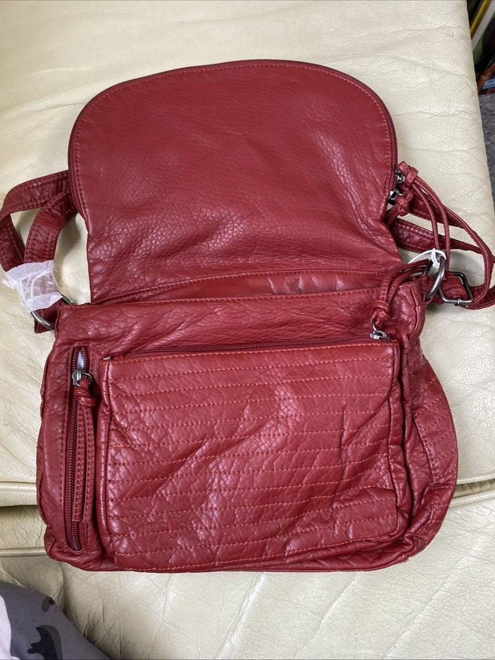 Handtasche Leder Weinrot - Bild 2 von 4