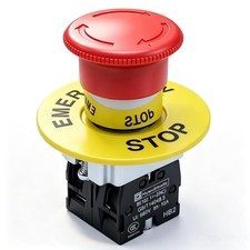 2NC 22Mm Emergency Stop Push Button Switch Red Mushroom Equipment E Stop Shut