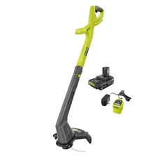 RYOBI ONE+ 18V 10 in. Battery String Trimmer/Edger w/ 2.0 Ah Battery and Charger