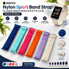 Nylon Sport Band Strap for Apple Watch Series 10 9 8 7 6 5 4 SE iWatch 38-49mm