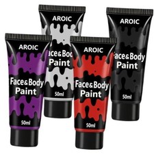 4 Colors Face Body Paint, 6.76 Oz Water Based Kids Face Painting