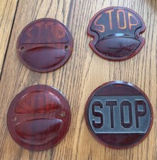 Unrestored Vintage Stop Light Lens Variety Lot 4 Unrestored Vintage Stop Light Lens Variety Lot 4
