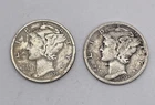 1925-D Mercury Dime Pair 90% Silver US Coins (Group 3)