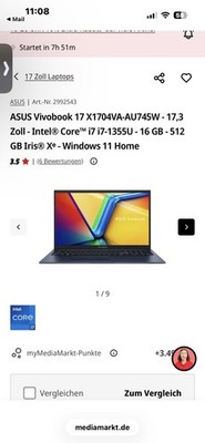 ASUS Vivobook 17 X1704VA   i7-1355U   16GB RAM   512GB SSD   17,3 Zoll