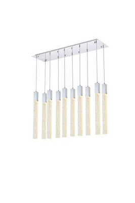 Elegant Lighting 2066D42 Weston 10 Light 42''W LED Crystal Linear - Chrome