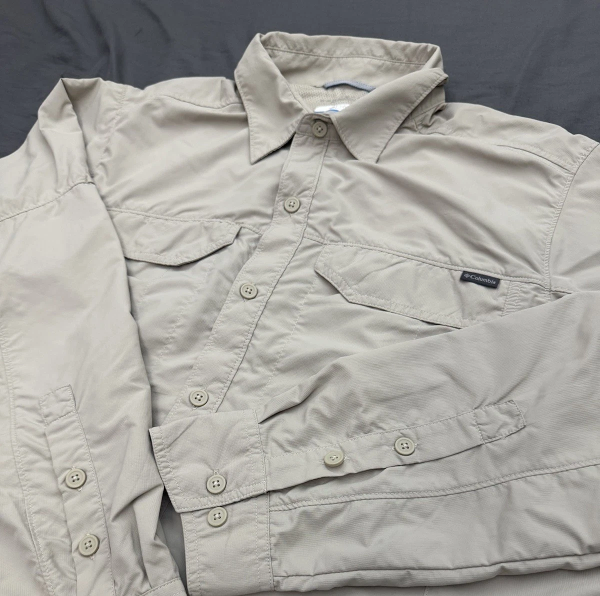 Columbia Omni-Shade Shirt Mens Large Beige Vented Fishing Utility Hiking
Opens in a new window or ta