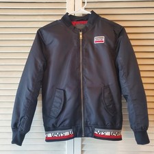 Levi s Struped Puffer Bomber Jacket Coat Boys Size Medium Black 10-12 Years